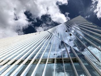 Low angle view of modern building against sky