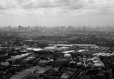 High angle view of cityscape against sky