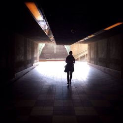 View of illuminated tunnel