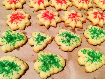 Close-up spritz christmas cookies