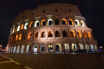 View of historical building at night