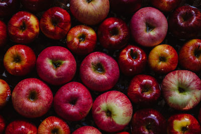 Full frame shot of apples in market