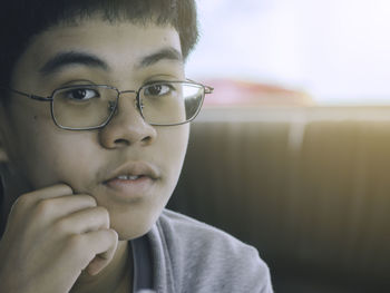 Close-up portrait of boy