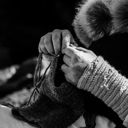 Close-up of man hand