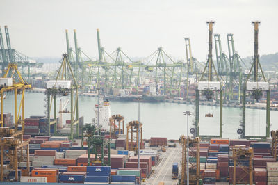 High angle view of commercial dock