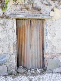 Close-up of weathered door