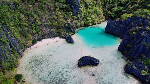 High angle view of sea