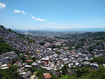 High angle view of townscape against sky