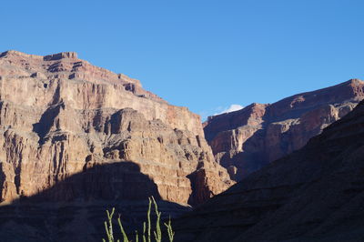 Low angle view of rock formations