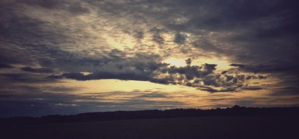 Scenic view of landscape against cloudy sky