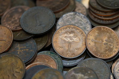 Full frame shot of coins