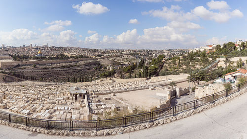 High angle view of cityscape