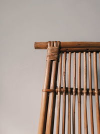 Close-up of wood against white background