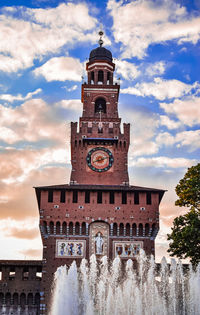 Low angle view of historic building against sky