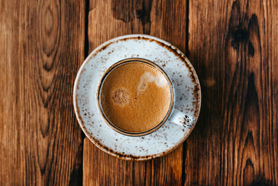 Directly above shot of coffee on table