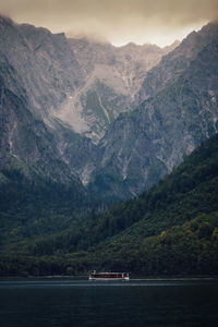 Boat on konigsee in bavaria, germany, taken in august 2022