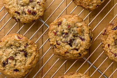 High angle view of berries on table
