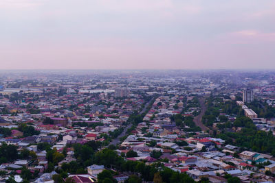 High angle view of townscape against sky