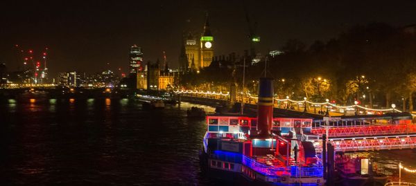 City lit up at night