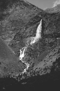 Scenic view of waterfall