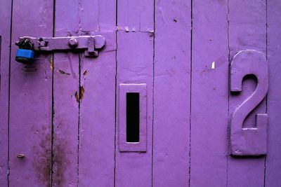 High angle view of old wooden door