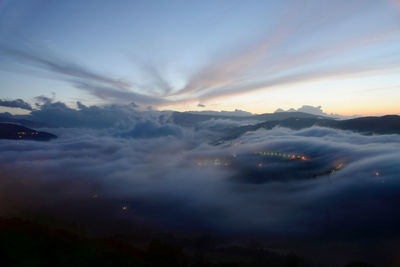 Scenic view of cloudscape against sky during sunset