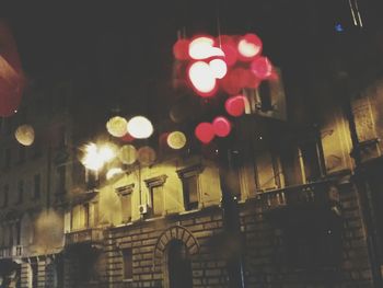 Illuminated lights at night