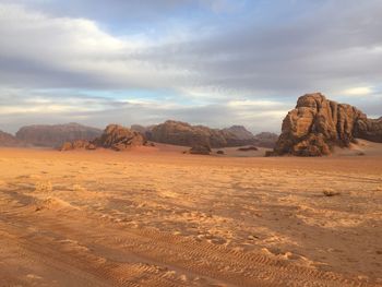 Scenic view of desert against sky