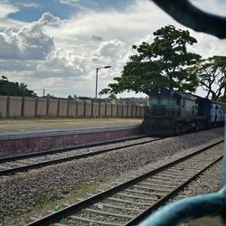 Railroad tracks against sky