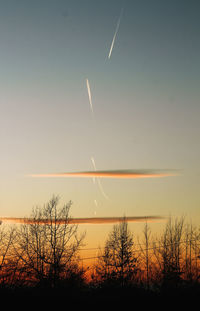 Scenic view of silhouette landscape against sky during sunset