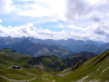 Scenic view of mountains against sky