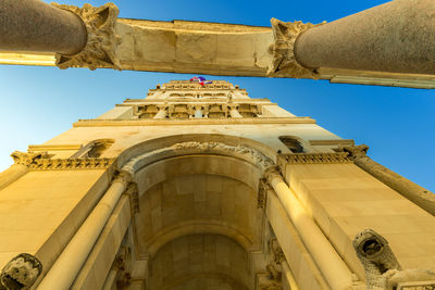 Low angle view of historic building