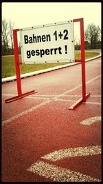 Information sign on road