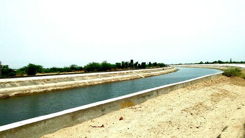 Scenic view of lake against clear sky
