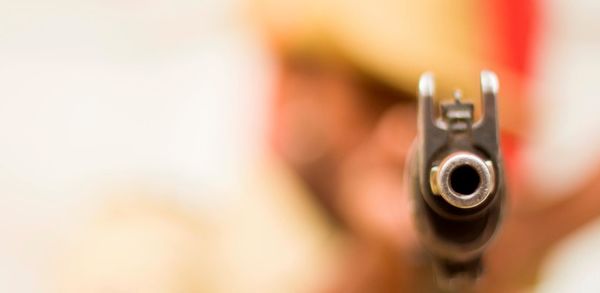 Close-up of gun