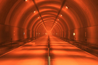 Illuminated empty tunnel