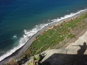 High angle view of beach