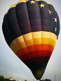 Hot air balloons against sky