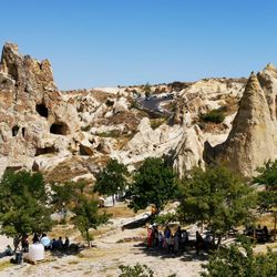 Group of people on rock formation