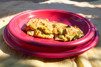 Close-up of meal served in plate