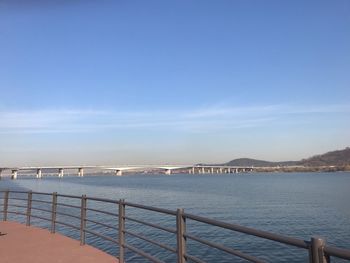 Bridge over sea against sky