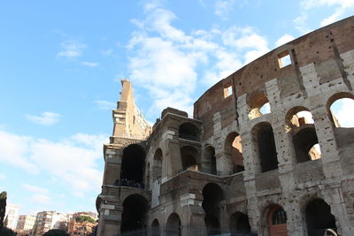 Low angle view of historic building against sky