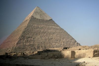 Giza pyramid against clear sky