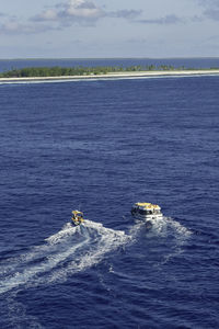 High angle view of sea against sky