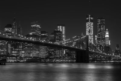 Low angle view of illuminated city at night