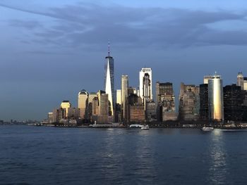 View of city at waterfront manhattan