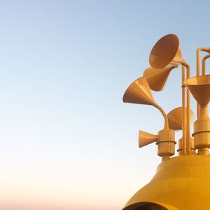 Low angle view of built structure against clear sky