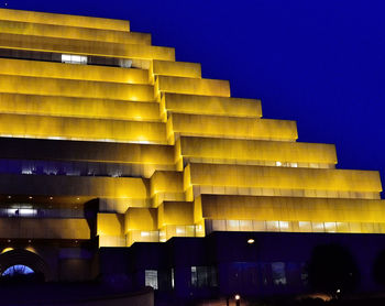 Low angle view of illuminated building