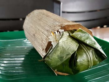 Close-up of food on table