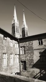 Low angle view of old building against sky